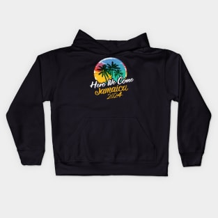 Here We Come Jamaica Trip Girls Trip Family Vacation 2024 Kids Hoodie